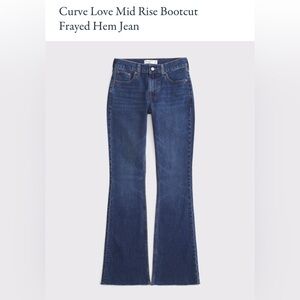 Abercrombie and Fitch Mid Rise Bootcut Frayed Hem Jean (Curve Love - 30 Short)
